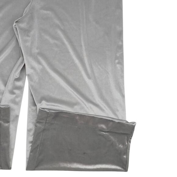White House Black Market Pants Womens Large Short Gray Wide Leg Velvet Relaxed - Picture 12 of 12